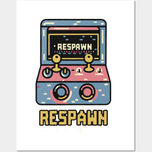 funny RESPAWN arcade Gamer Posters and Art